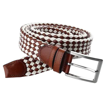 

Leather Braided Belt for Men 60% Cotton 40% Leather Casual Wide 1.38" Belts Suitable for Jeans Mens Accessory Gift for Boyfriend