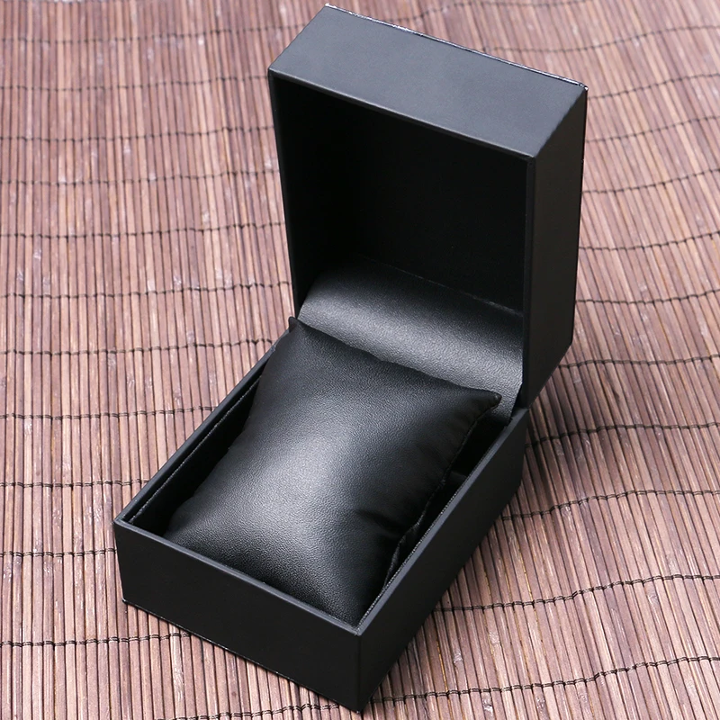 Luxury Black Leather Watches Case Durable Hard Case For Bracelet Bangle Jewelry Watches Gift Box Unisex Wholesale 10cm*8cm*6.5cm