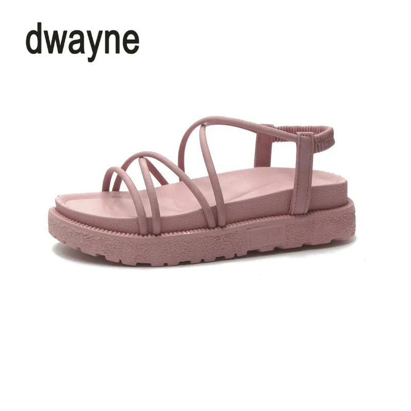 Женские босоножки Dwayne Новинка лета 2019 с толстым дном и тонким ремешком мягкой