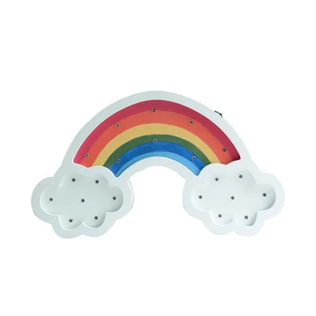

Light Rainbow Hanging LED Light Wood Beautiful Wall Lamp Hanging for Home Bedroom Living Room