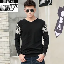 Осенью Мужская Большой уличная одежда из хлопка свитер с треугольным вырезом вязаный свитер большегрузных