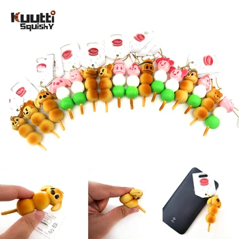 

Kuutti Squishy 30PCS Lot Wholesale Authentic Kawaii Cartoon Anime Head Ball String Squishy Food Phone Charm Straps Soft Squishy