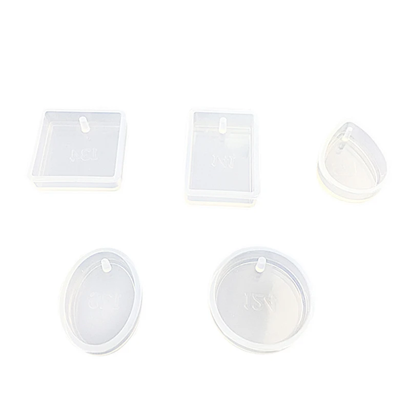 5 Shapes Silicone Resin Casting Moulds with Hanging Hole for Epoxy Jewelry Making Earring Pendant DIY Crafts | Украшения и