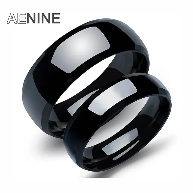 AENINE Alla Moda In Acciaio Inox Anello di Coppia Classica Pistola Nera Ha Placc AENINE Alla Moda In Acciaio Inox Anello di Coppia Classica Pistola Nera Ha Placc