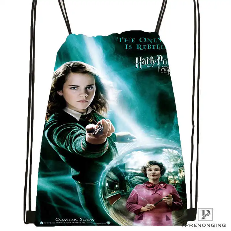 Custom Гарри Поттер-походная сумка на шнурке для мужчин женщина милый рюкзак дети ранец(черный Назад) 31x40 см#20180611-03-158