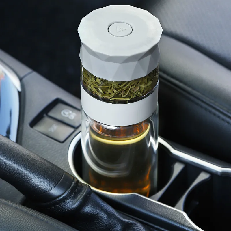 

Double Walled Glass Tea Mug Cups Crystal Water Bottle Stainless Steel Tea Filter Thermo Bottle Tea separation Glass Tumbler