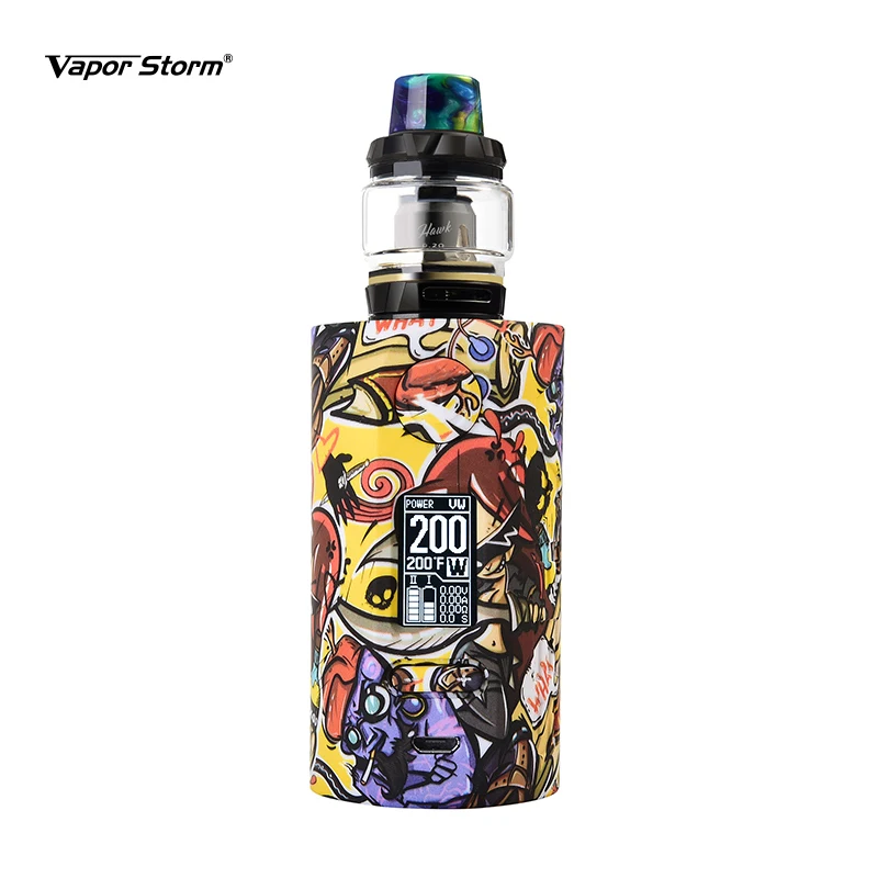 Vapor Storm Storm230 Bypass 200 Вт VW TCR Mod контроль температуры Лев RDA Hawk Танк Коробка мод Vape электронная сигарета Мода - Цвет: Cartoon Mod-Hawk