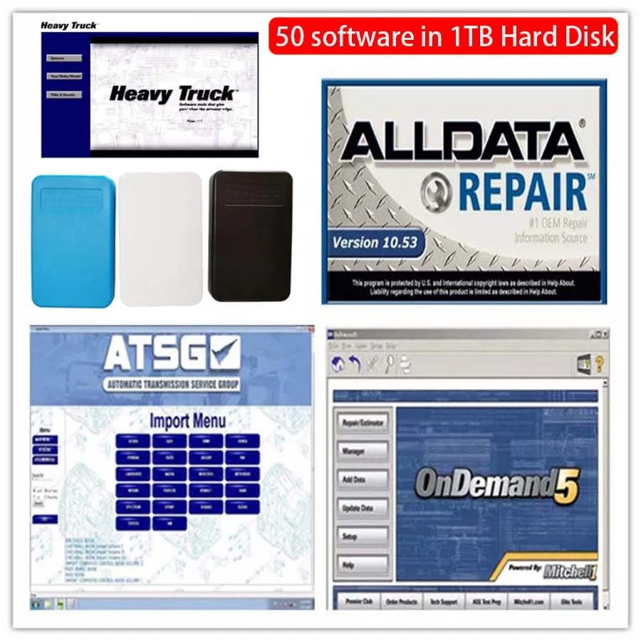 Alldata Software alldata 10.53 mitchell ondemand auto repair software vivid workshop atsg elsawin5.3 50in1tb hdd