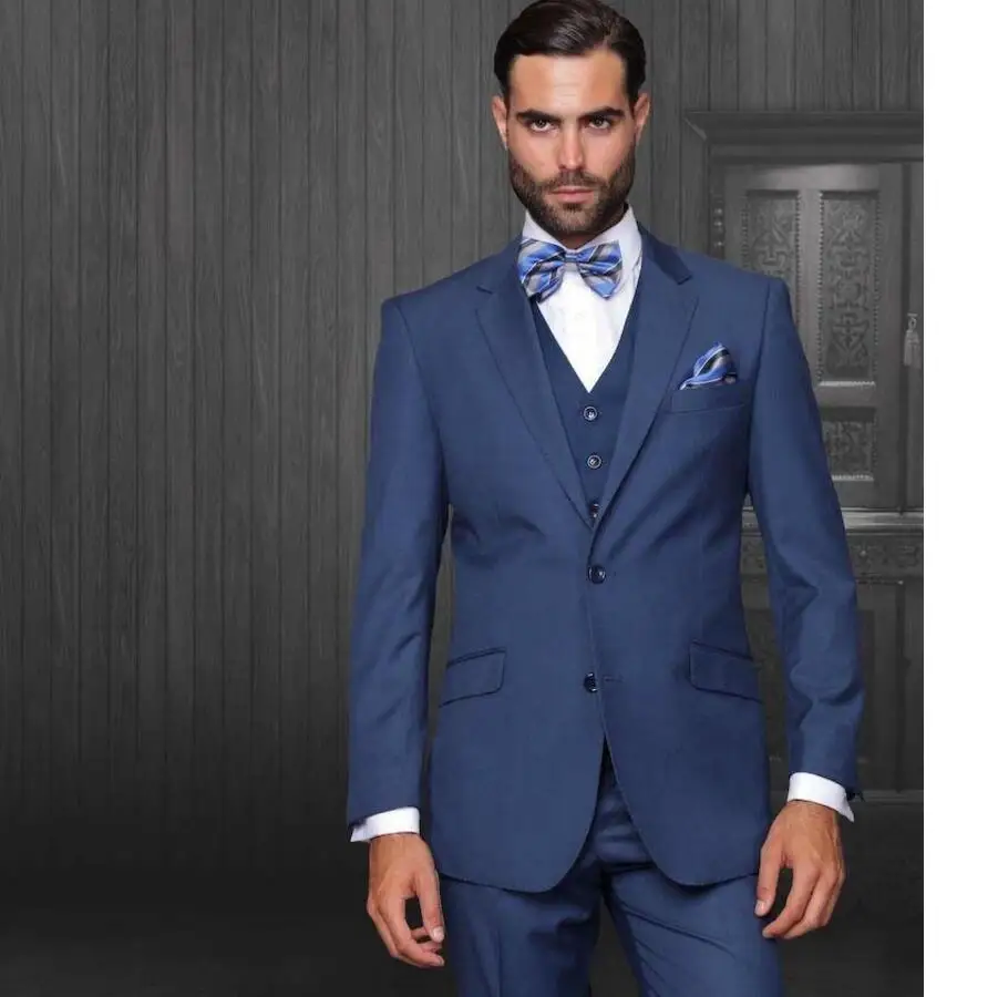 Newest Navy Blue Wedding font b Men b font font b Suits b font Groom Tuxedos