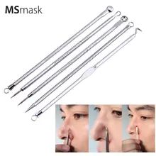 5 шт./лот для удаления угрей, акне иглы Набор инструментов черных точек полоски для очиститель пор уход за кожей, прыщей, инструмент для удаления прыщей глубокий инструмент для очищения кожи