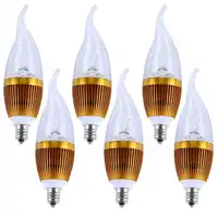 10 1xledキャンドルライトe12 9ワット調光可能な110ボルト220ボルトled電球ランプクールホワイト/ウォームホワイトスポットライトled lightigシルバー/ゴールデンce rohs