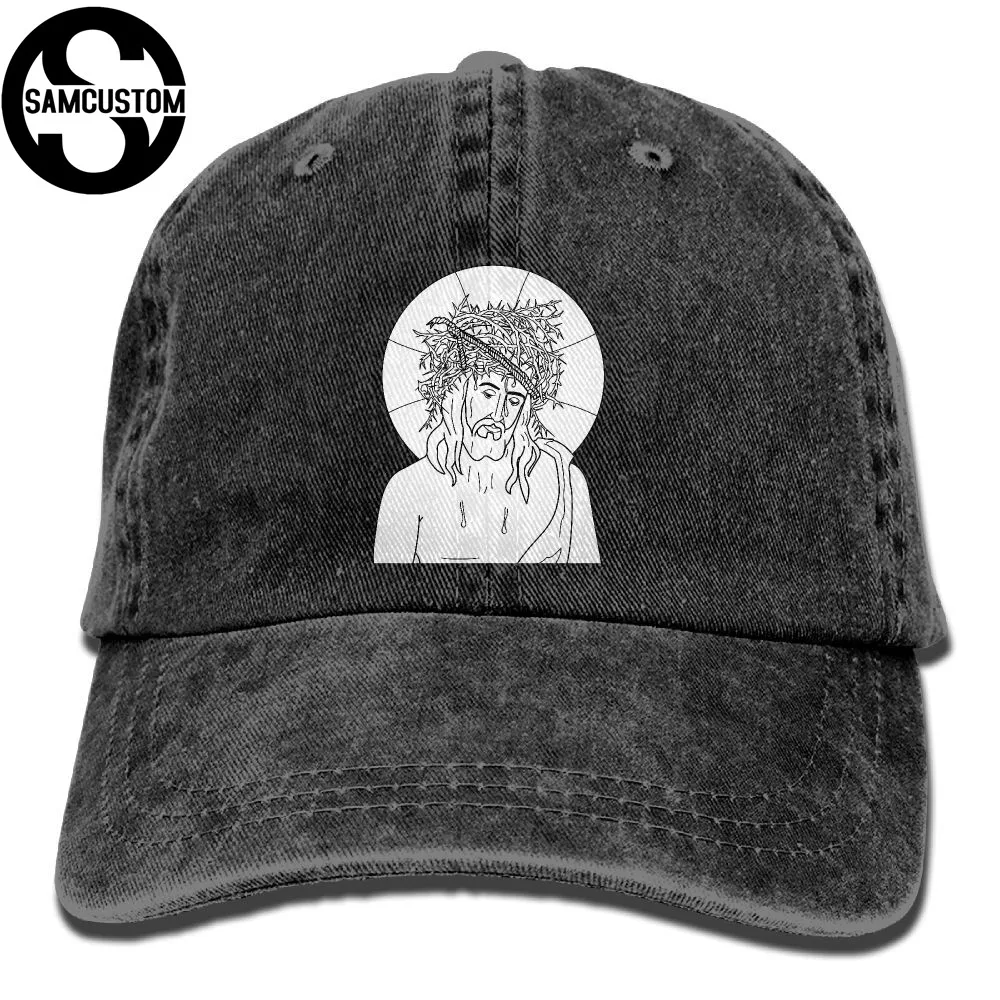 SAMCUSTOM jesus 3D креативные вымытые джинсовые шапки Осенние Летние мужские и женские