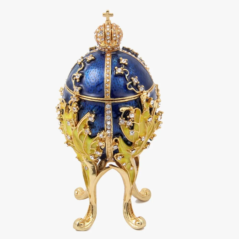 Fetcher бренд Металл Exqusite Faberge яйцо для ювелирных изделий коробка