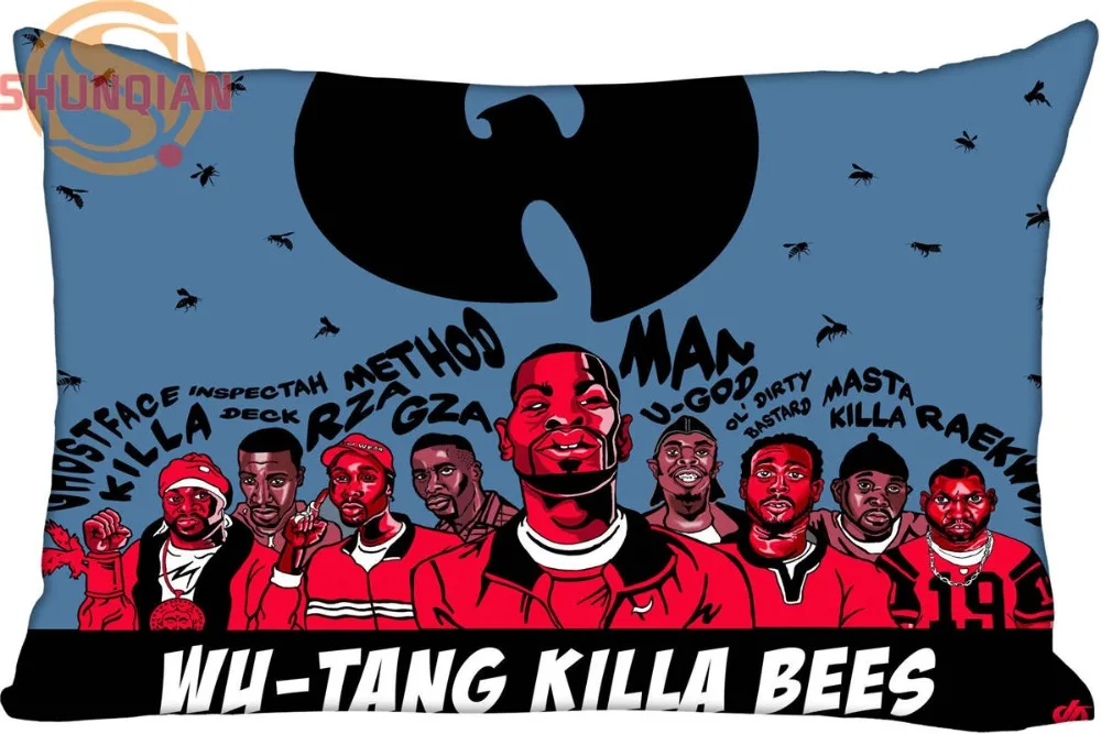 Новинка наволочка Wu Tang на молнии Размер чехла 45x35 см 40x60 45x75 50x75 (две