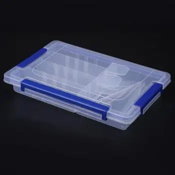 

Rectangle Clear Plastic Detachable Jewelry Beads Ring Storage Box Compartment Middle Large Size Carring Cases for Necklace Rings