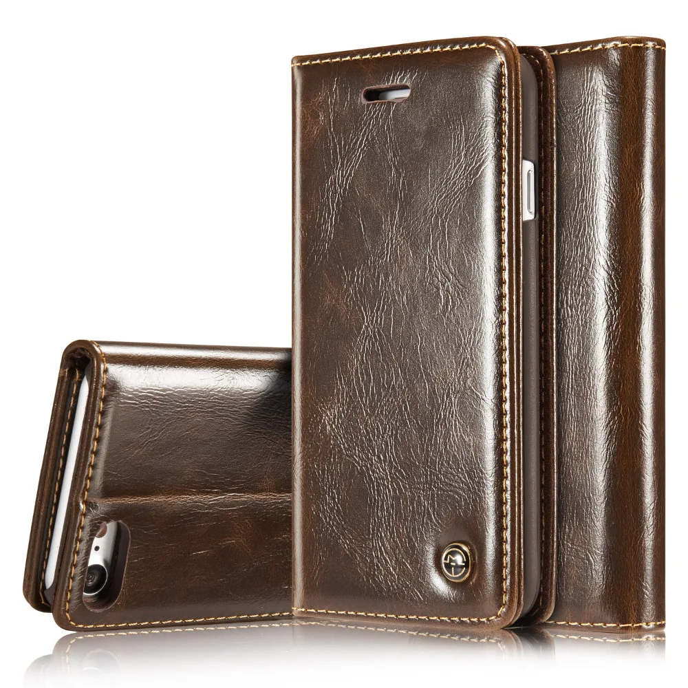 

High quality Leather Case For iphone 6 6S 7 8 Plus Flip Wallet Cover For Apple iphone 6 6S 5S SE X Phone Case Oil Wax Skin Bags