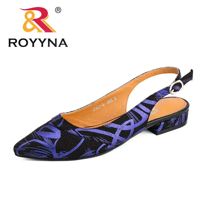ROYYNA/новые модные стильные женские туфли-лодочки; женские модельные туфли с острым носком; женские свадебные туфли на квадратном каблуке; удобная обувь; - Цвет: BLACK VIOLET