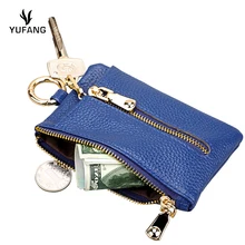 Yufang сумка из натуральной кожи портмоне Ключница на молнии Модные Женские ключницы из натуральной кожи Визитницы для ключей для мужчин