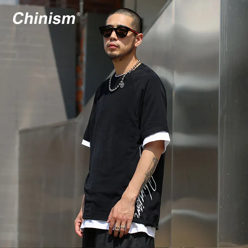 CHINISM 2018 Summer Letter Embroidery Stylish T shirt Men's Casual ...