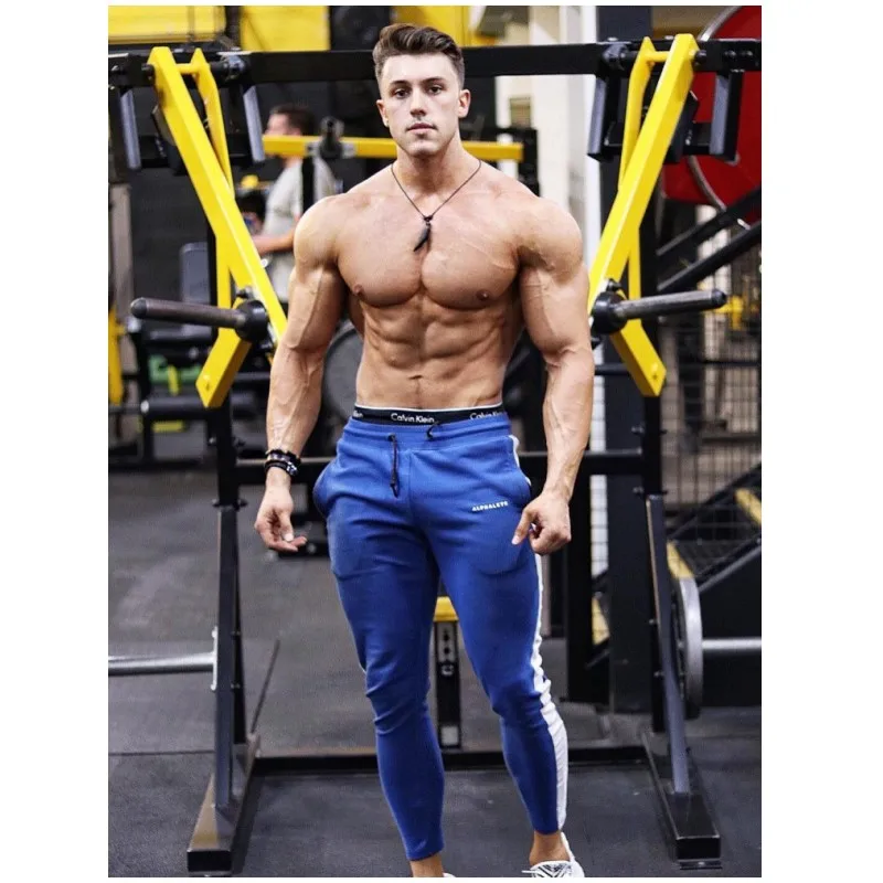 Alphalete бренд осень зима фитнес для мужчин спортивные брюки Модные хлопковые узкие