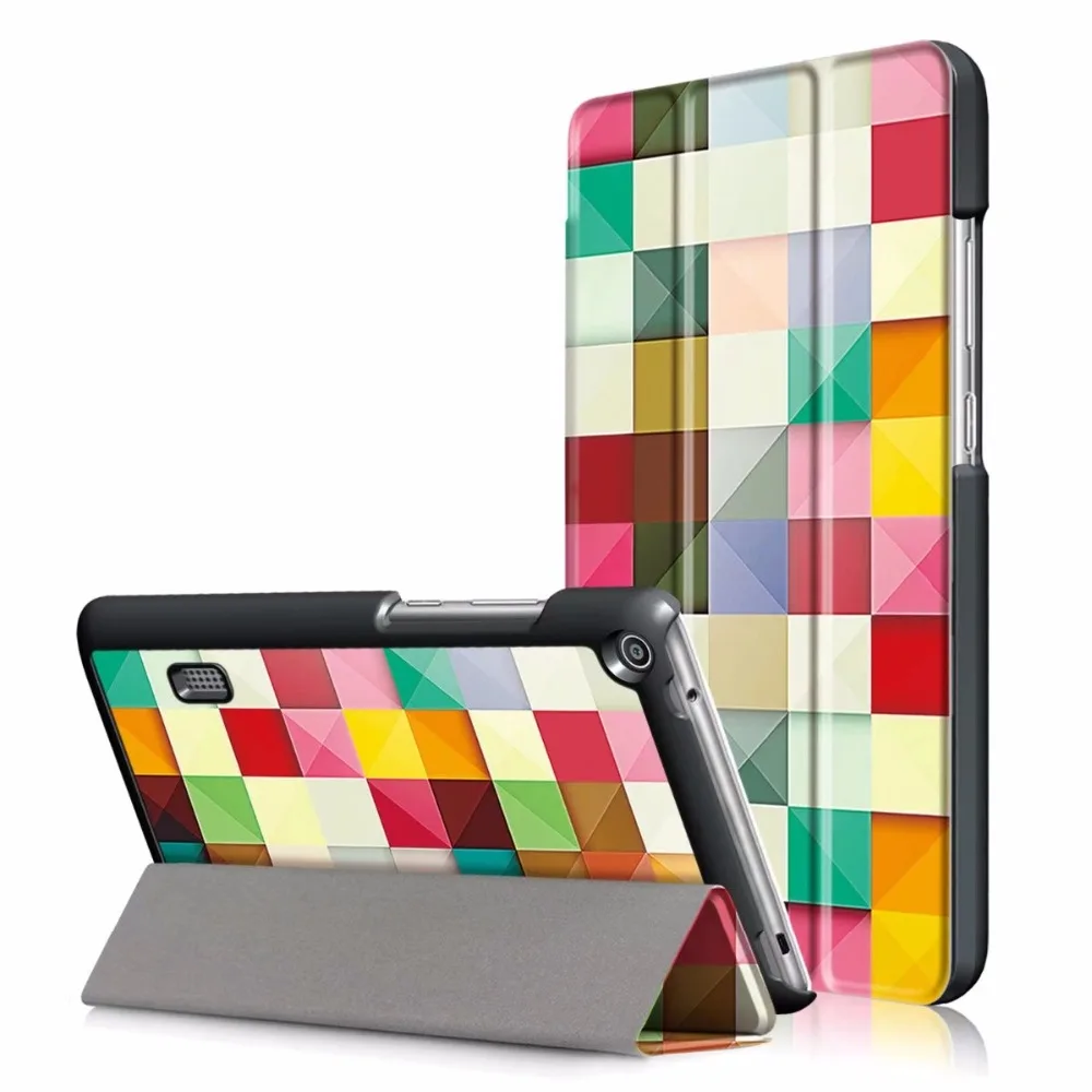 

High quality cover Case For Huawei MediaPad T3 7.0 BG2-W09 Smart Cover Stand Funda Tablet For Honor Play Pad 2 7.0 +Film+Stylus