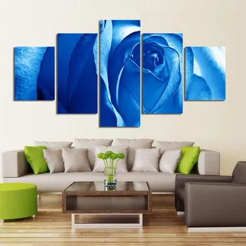 

5pcs Canvas painted Tulips Oil Painting Modern Red Flower Canvas Painting Wall Art for Living Room Frameless Wall Decor Painting