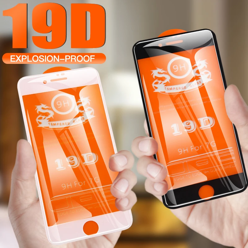 

Gurioo 19D Tempered Glass for iPhone 7 8 6 6S Plus Screen Protector for iPhone X XR XS Max Full Cover Protective Glass Film