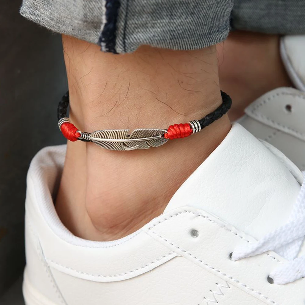 Men's Anklet With Silver Plated Tube Charm, Black Cord, Ankle Bracelet for  Men, Gift for Him, Black Anklet, Valentine Gift, Festival Jewelry - Etsy
