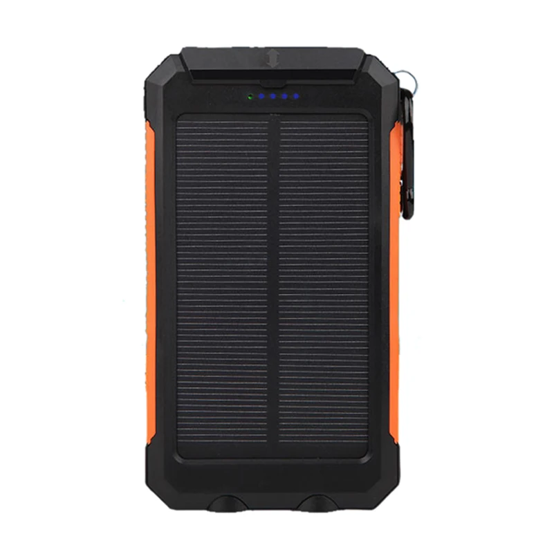 20000mah Solar Power Bank Portable Waterproof Dual USB External Battery Powerbank Dual LED Light Mobile Phone Battery Charger