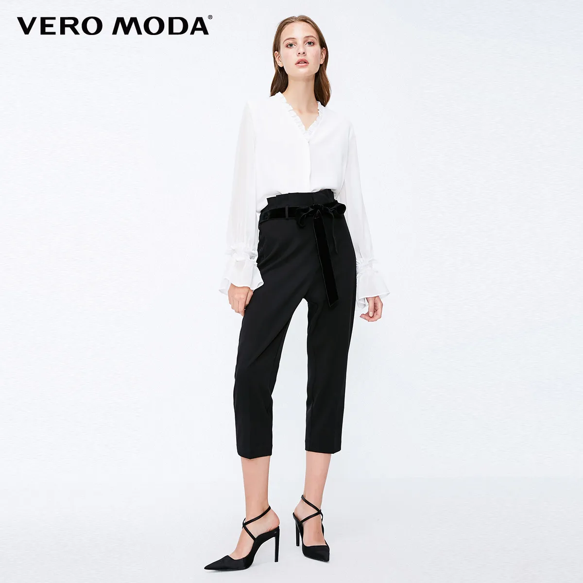 Vero Moda New Women's High-rise Lace-up Pleated Leisure Pants | 31836J537