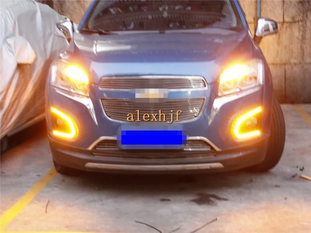 

July King LED Daytime Running Lights DRL, LED Fog Lamp With Yellow Turn Signals Case for Chevrolet Trax 2013-2016, U LED version