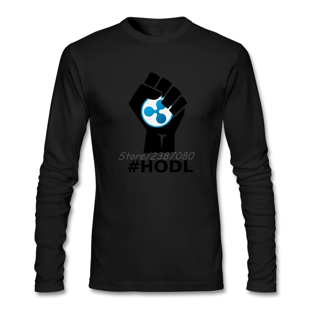 HODL Ripple XRP футболка с логотипом, футболка с длинным рукавом, Мужская модная повседневная хлопковая Футболка с круглым вырезом для мальчиков