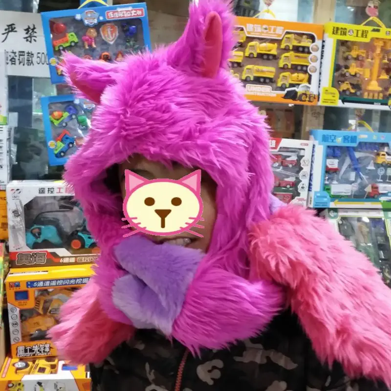 Disney Алиса в стране чудес Чеширский кот Kawaii Плюшевые игрушки шапка шарф улыбка