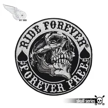 Ride Forever Free, нашивки с черепами, на заказ, военная нашивка Cirlce, Байкерская вышитая одежда, жилет, куртка в стиле рок, панк, значок смерти