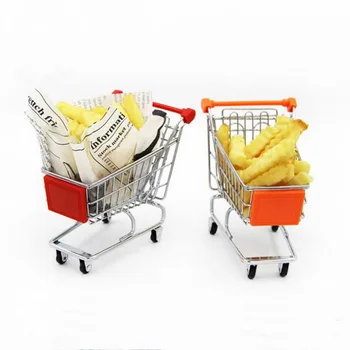 

Hotel creative tools tableware metal bar snack storage mini cart and potato snack basket