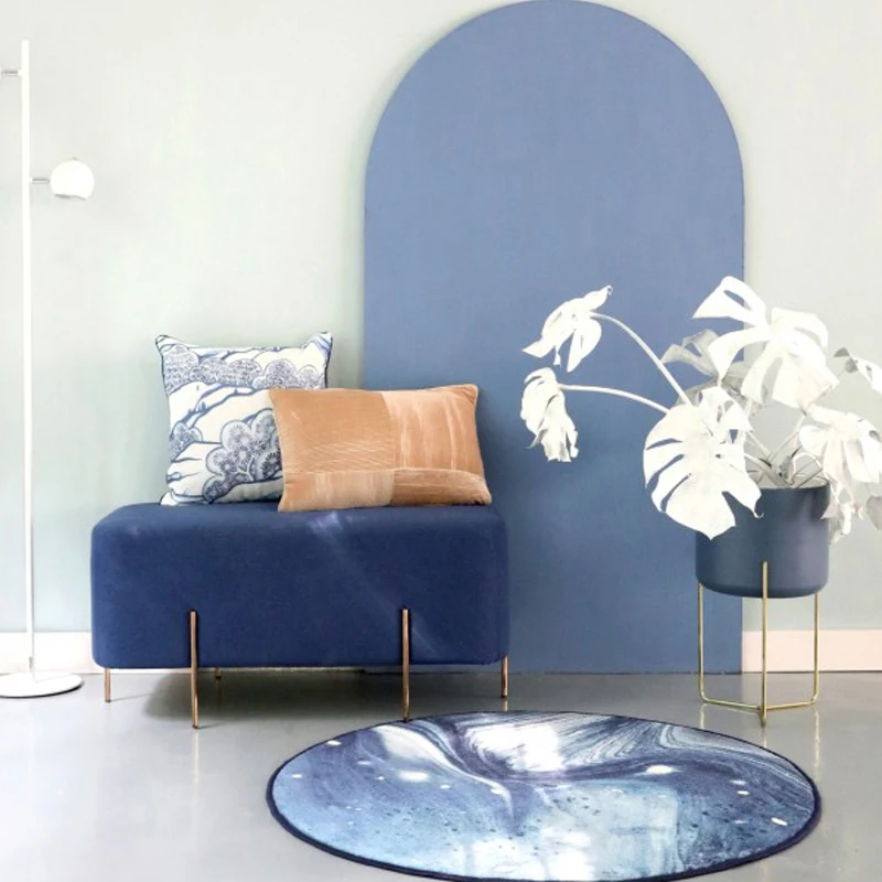 Синий Звездная ночь нордическая гостиная ковер геометрический индийский марокканский плед полосатый кухонный прикроватный коврик круглый коврик современный