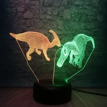 Новинка Животное Динозавр 3D лампа смешанные цвета ночник для спальни RGB Освещение Иллюзия дома декоративные Детские Подарочные игрушки