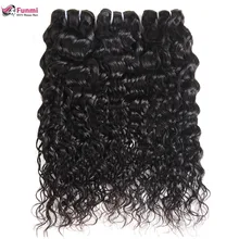 Фунми перуанская волна виргинские волосы пучки волос необработанные человеческие волосы девственные волосы переплетения 1/3/4 Связки двойная машина для обрабоки волосяного покрова
