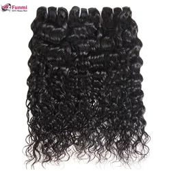 Funmi Peruvian Water Wave virgen Hair Bundles 100% sin procesar humano virgen cabello tejido 1/3/4 paquetes doble máquina de trama de cabello Funmi Peruvian Water Wave virgen Hair Bundles 100% sin procesar humano virgen cabello tejido 1/3/4 paquetes doble máquina de trama de cabello
