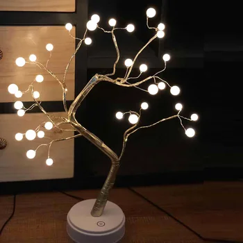 

Potted Desk Lamp Night Lights Bonsai Tree Christmas Decor Lights with 36 LED Beads ALI88