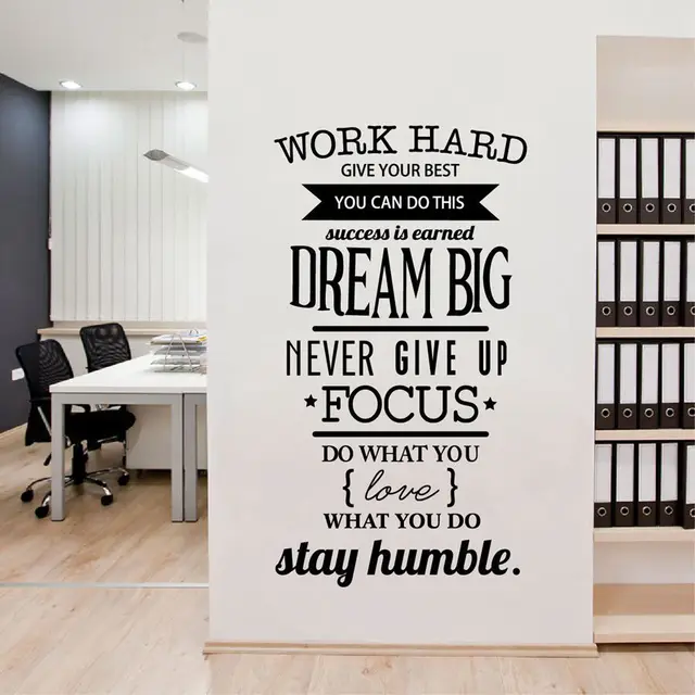 Kantoor Motivational Quotes Muursticker Werk Hard Vinyl Muurtattoo ... Kantoor Motivational Quotes Muursticker Werk Hard Vinyl Muurtattoo ...
