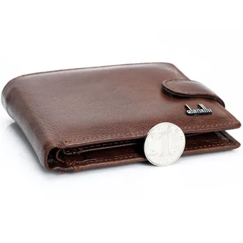 wallet men 100% genuine leather wallets men  real leather purse with coin pocket trifold wallet male clutch purse zipper TOP !