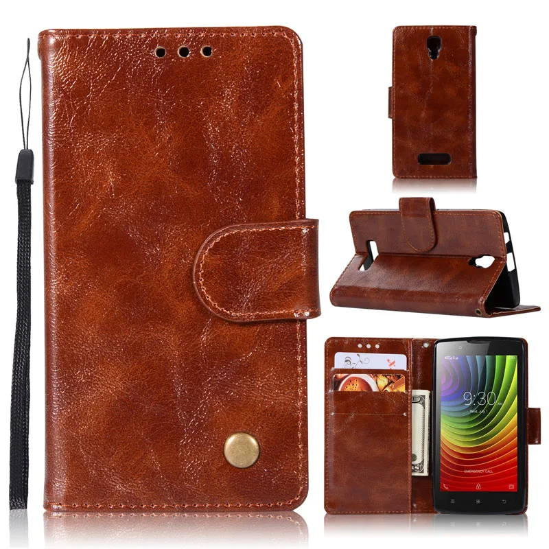 

Retro Case for Lenovo A2010 Cover A2010-a Case Rivet Wallet Leather Book Flip Phone Case on for Lenovo A 2010 Coque Funda