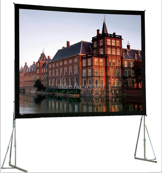 

200inch 16:9 Fast Fold 3D Silver Screen With Alumium Frame With Case Deluxe Portable Projector Screen For Dual Lens 3D Projector