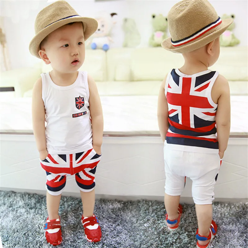 

Sengfei 2018 Hot Sale Hot Summer Dress Pullover White T-Shirt Baby cool Boy Clothing Set Without Sleeveless