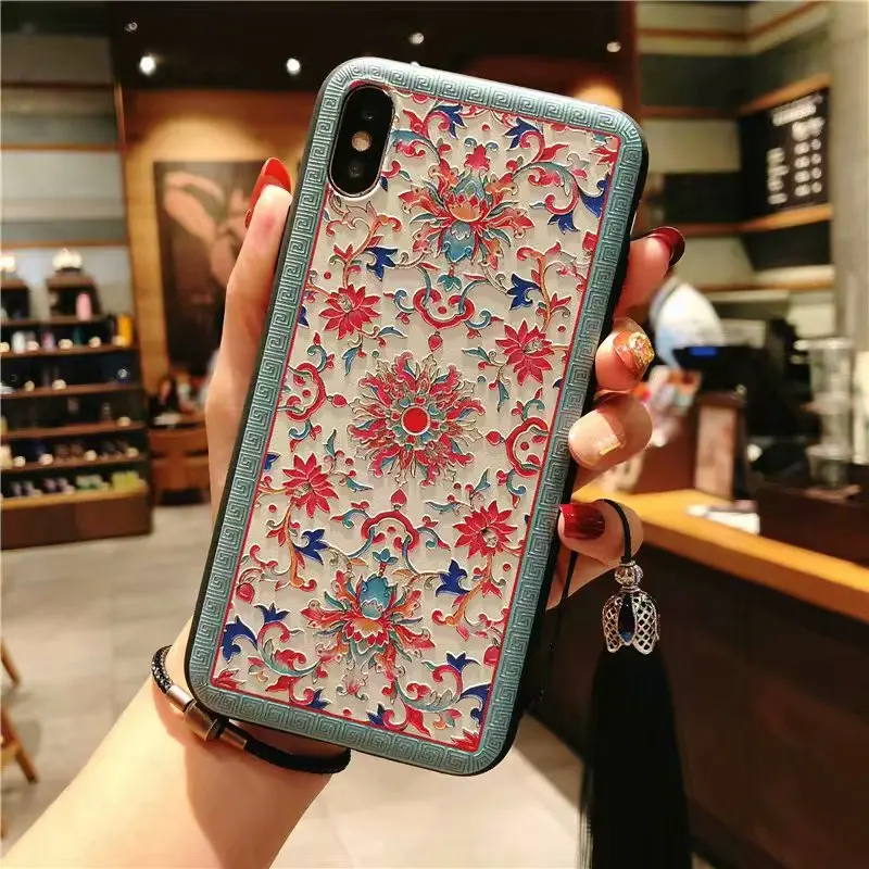 relief Lace Roses Flower case for iphone (18)