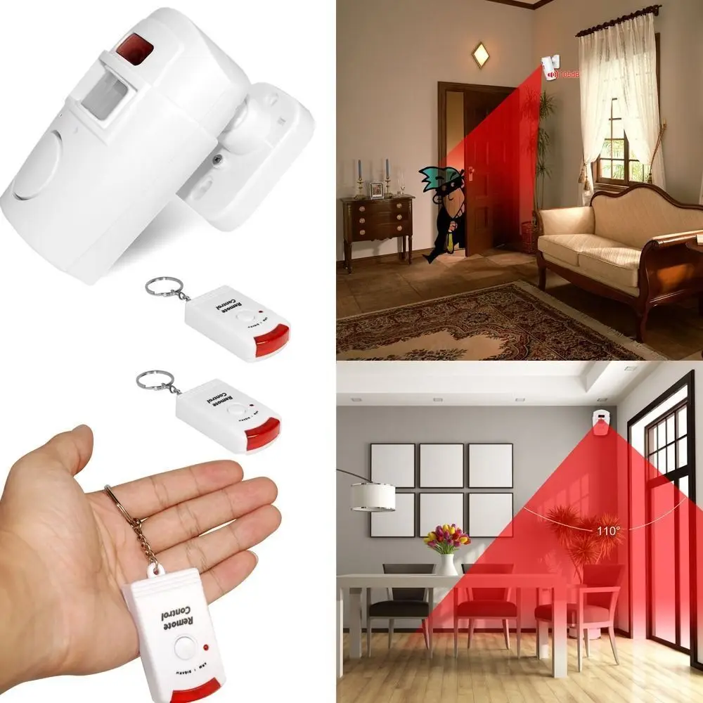 Wireless 2 In 1 Motion Sensor IR Alarm &Chime Security Home Business