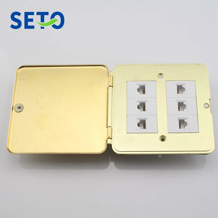 Seto Flip Cover Type Floor Socket Six Ports Network Rj45 Cat5e
