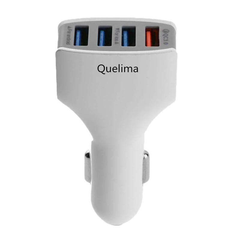 

Quelima Qc3.0 Quick Phone Charge Adapter 4 Usb Port Car Charger Fast Smart Charging For Samsung Iphone Xiaomi