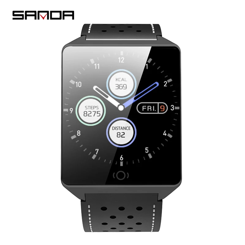 SANDA CK19 Смарт для мужчин/женщин спортивные часы сердечного ритма цифровые наручные часы IP67 водонепроницаемый платье часы Montre Homme - Цвет: Black